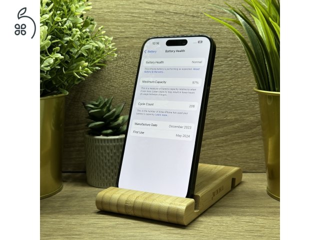 iPhone 15 Pro 128GB Fekete, Független - Garancia, Számla 