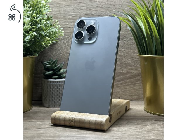  iPhone 15 Pro Max 256GB Szürke, Független - Garancia, Számla 