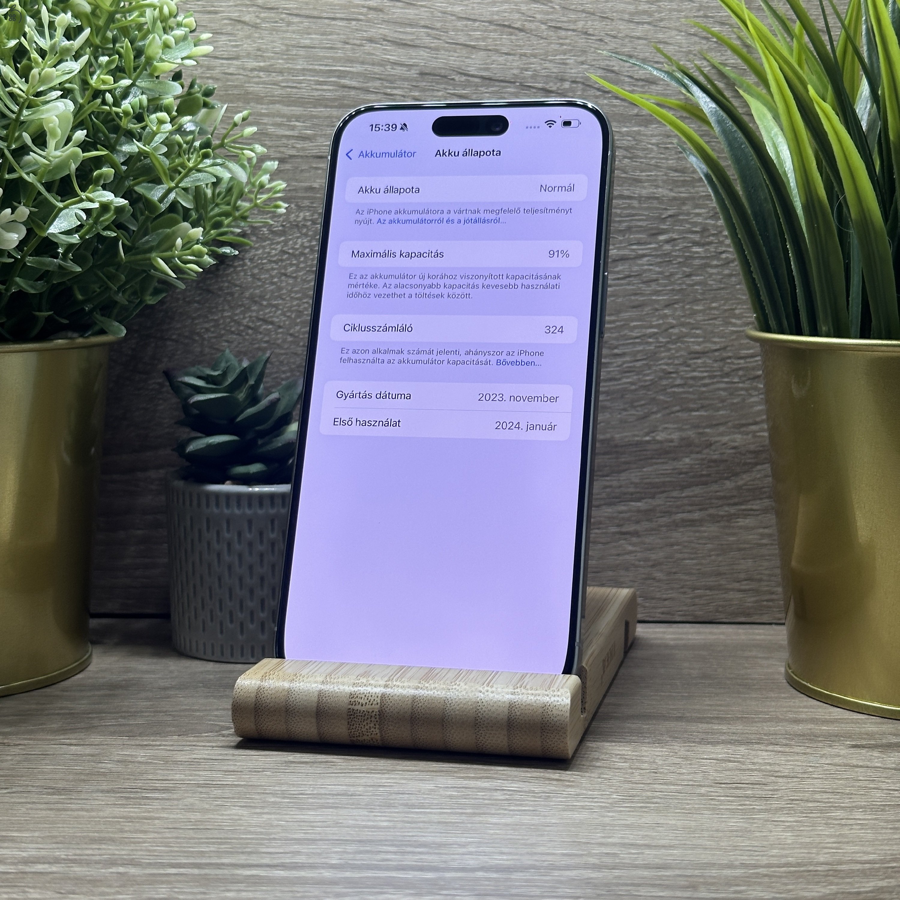  iPhone 15 Pro Max 256GB Szürke, Független - Garancia, Számla 