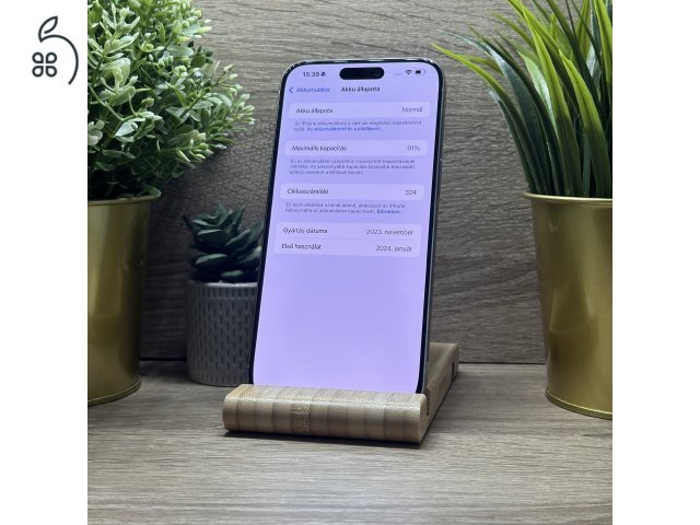  iPhone 15 Pro Max 256GB Szürke, Független - Garancia, Számla 