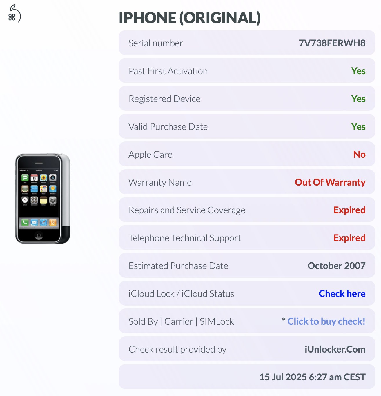 Apple iPhone 2G 8GB