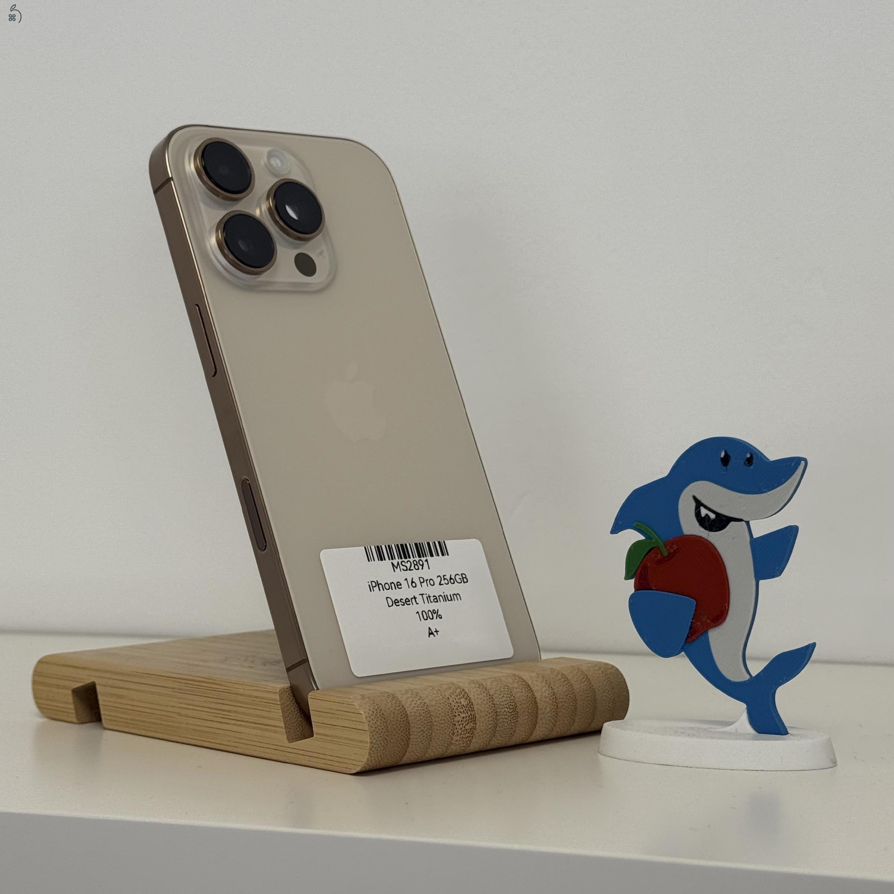 HIBÁTLAN iPhone 16 Pro 256GB Desert - 1 ÉV GARANCIA, Kártyafüggetlen, 100% Akkumulátor, MS2891