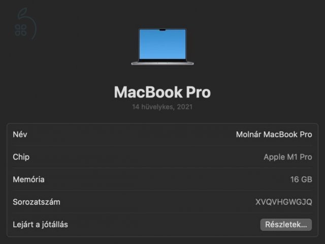 Macbook Pro M1 16 GB RAM/1 TB SSD 14’ 2021