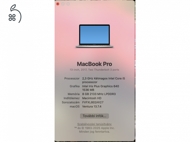 Külsőleg hibátlan Macbook Pro