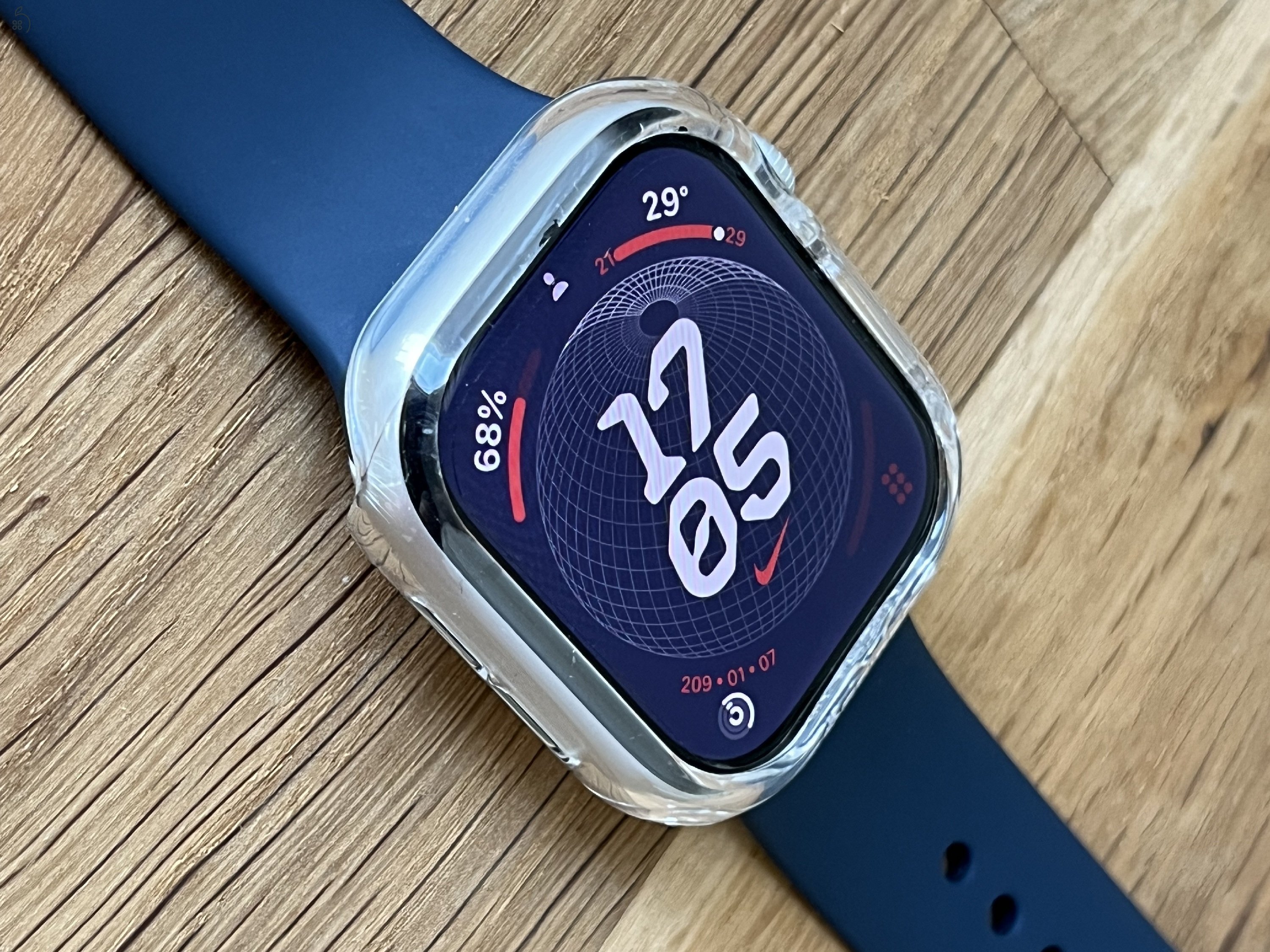 Apple Watch 10 42mm silver aluminium, kék szíjjal, garancia 2026.05.12-ig