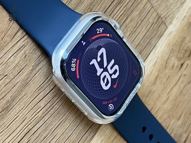 Apple Watch 10 42mm silver aluminium, kék szíjjal, garancia 2026.05.12-ig