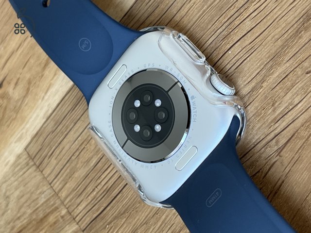 Apple Watch 10 42mm silver aluminium, kék szíjjal, garancia 2026.05.12-ig