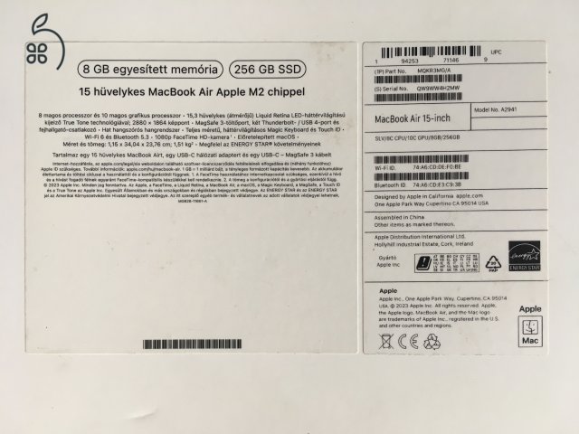 Apple MacBook Air 15,3” 