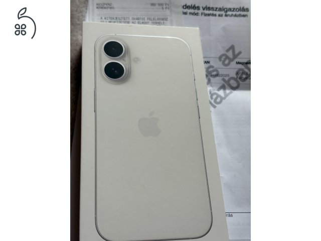 iPhone 16 Fehér 128 gigás Média marktban vásárolt