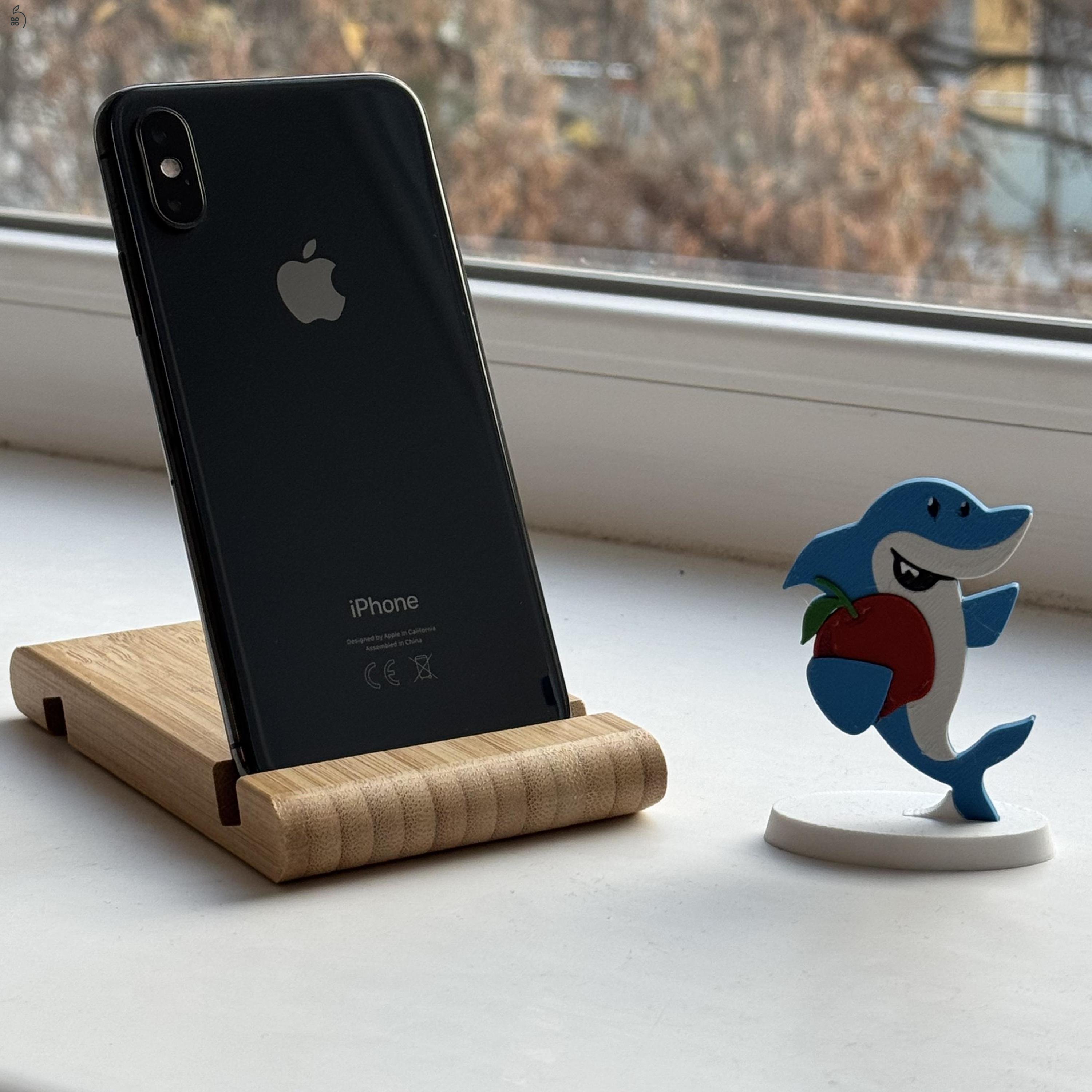 GYÖNYÖRŰ iPhone XS 64GB Space Gray - 1 ÉV GARANCIA, Kártyafüggetlen, 100% Akkumulátor, MS2912