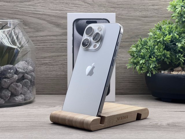 Hibátlan iPhone 15 Pro White Titanium 128GB 2 ÉV Garanciával Számlával