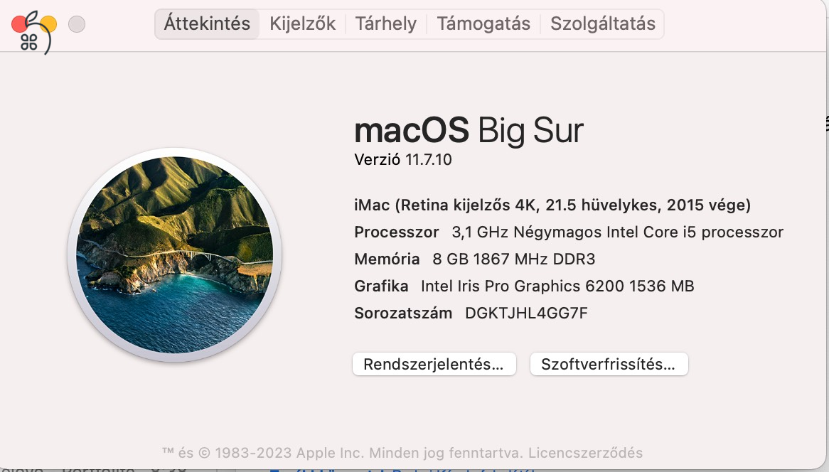 ELADÓ iMac (Retina 4k kijelző, 21,5 hüvelykes, 2015 vége)