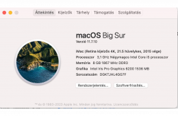 ELADÓ iMac (Retina 4k kijelző, 21,5 hüvelykes, 2015 vége)