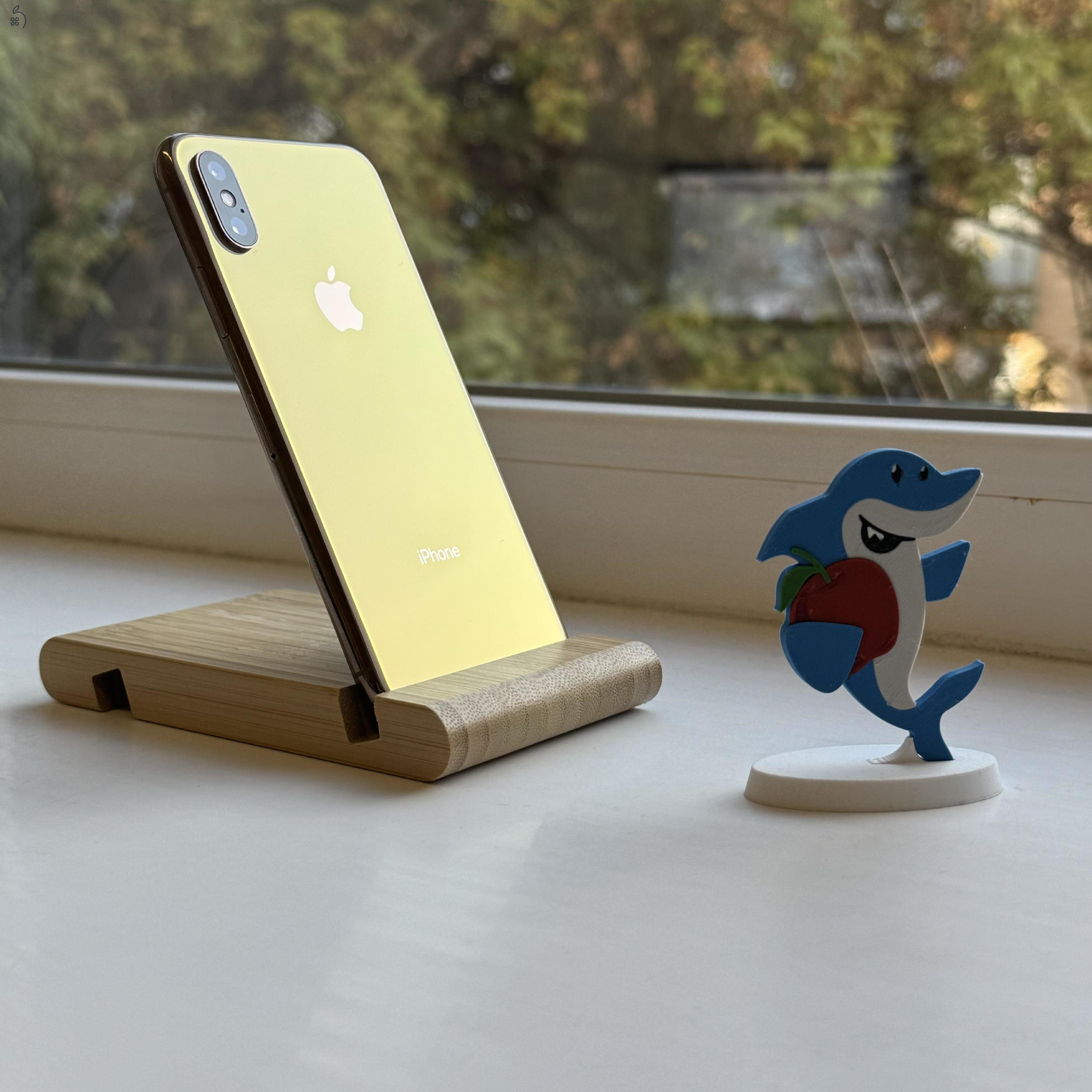 GYÖNYÖRŰ iPhone XS Max 64GB Gold- Kártyafüggetlen,1 ÉV GARANCIA, MS2915, 100% Akkumulátor