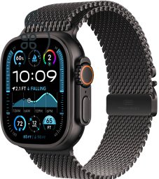 Watch Ultra 2 Black Titanium Case with Black Titanium Milanese Loop - M 