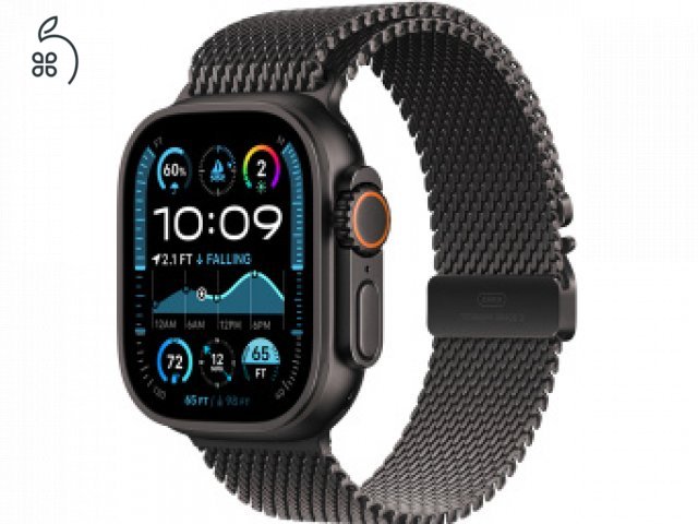 Watch Ultra 2 Black Titanium Case with Black Titanium Milanese Loop - M 