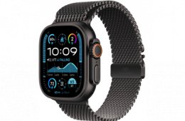 Watch Ultra 2 Black Titanium Case with Black Titanium Milanese Loop - M 