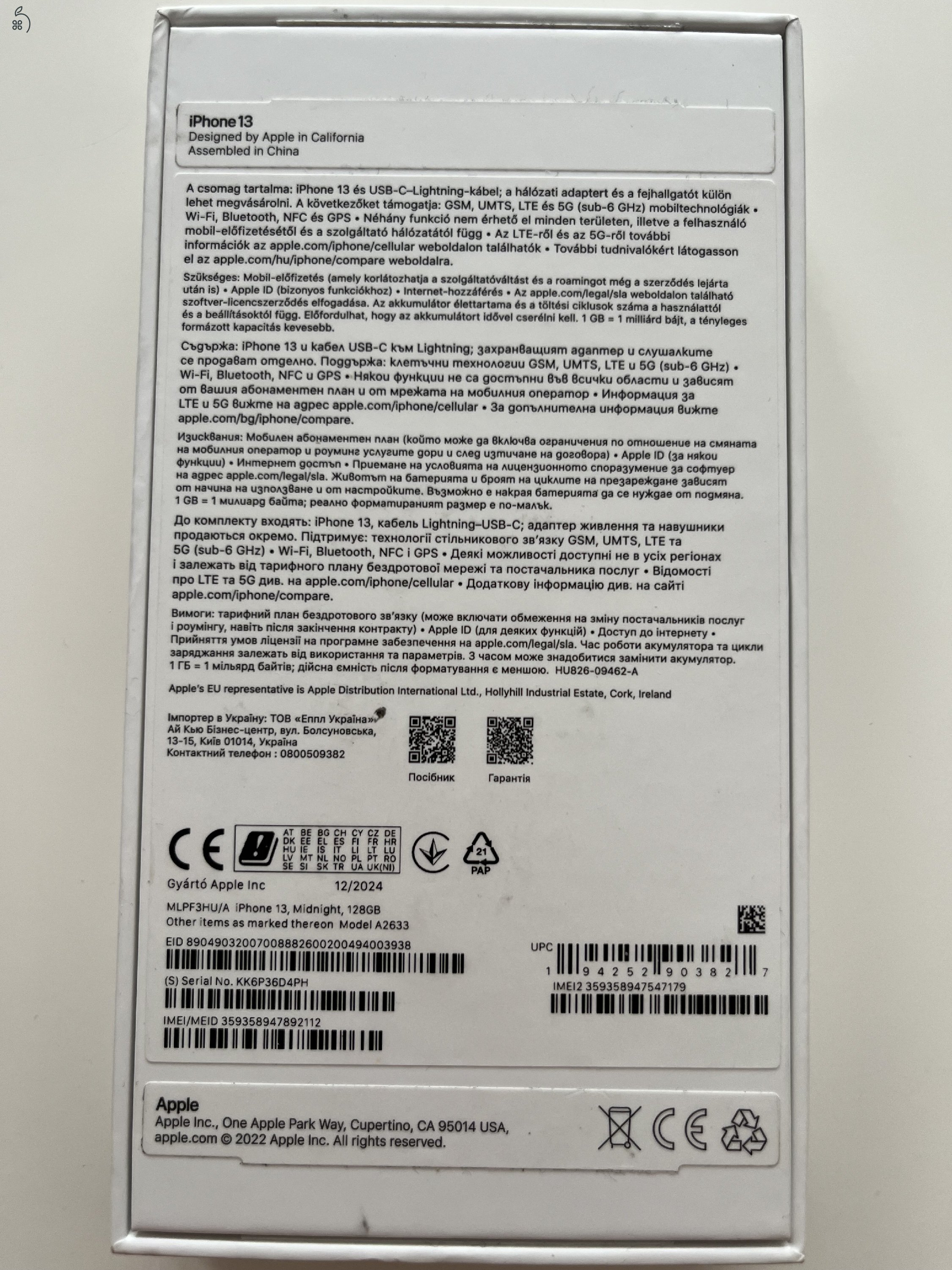 iPhone 13 128GB Apple garancia 2026.05.28.-ig!