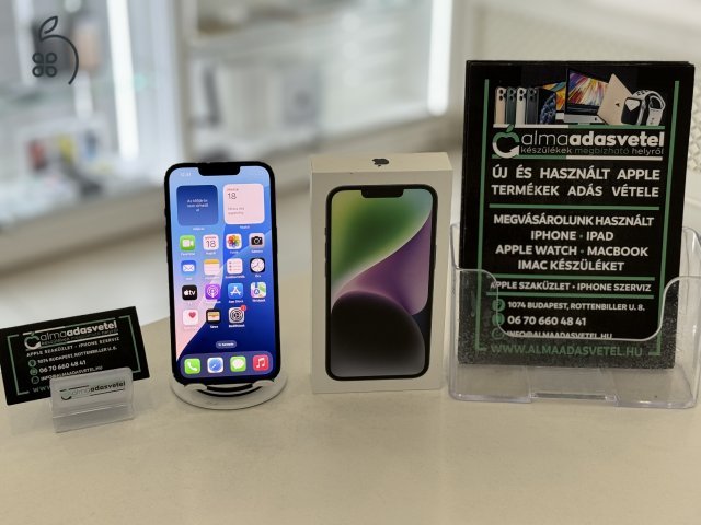 iPhone 14 128GB Független Használt/1 hónap gar./Akku 100%/p4367