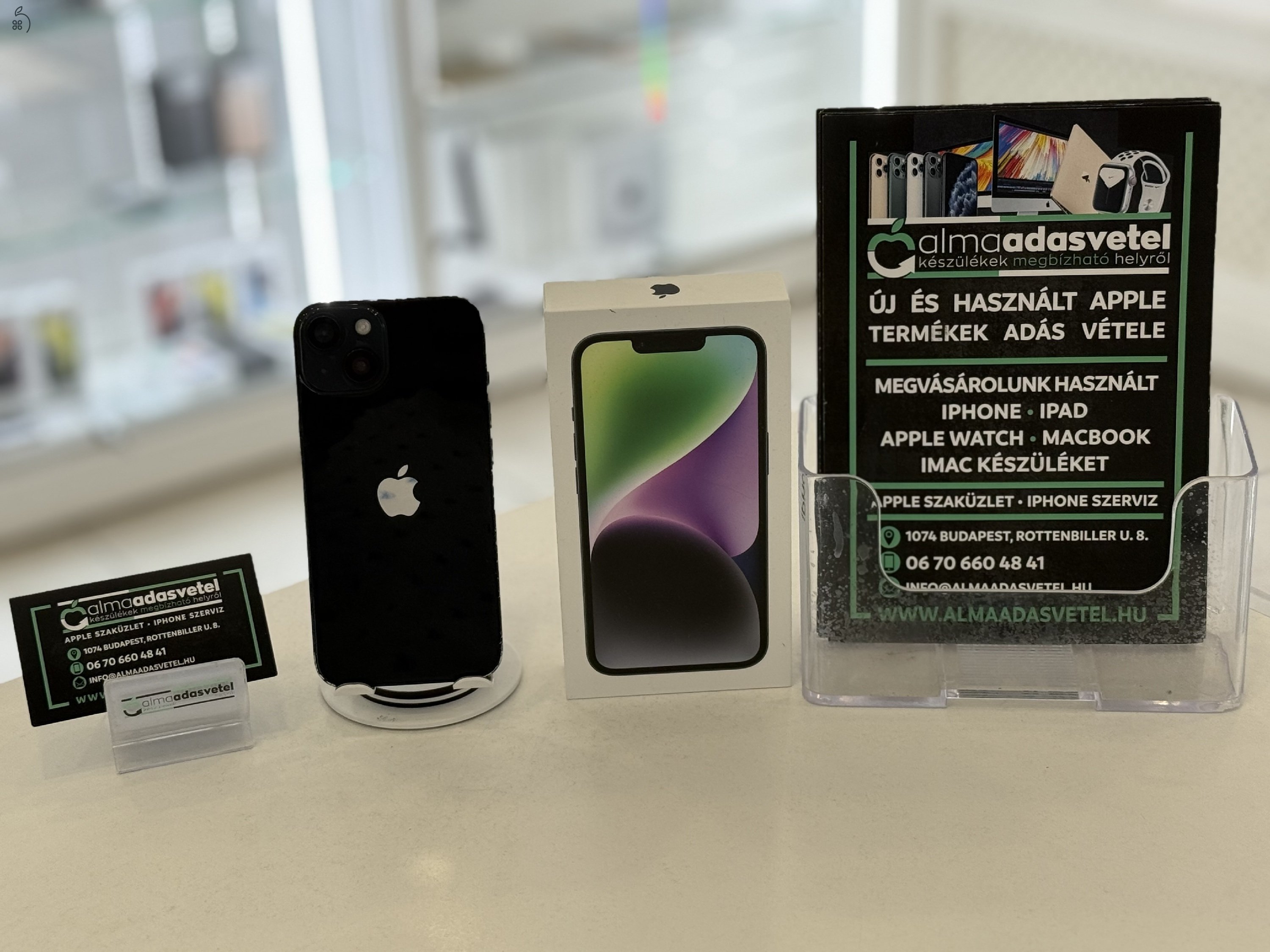 iPhone 14 128GB Független Használt/1 hónap gar./Akku 100%/p4367