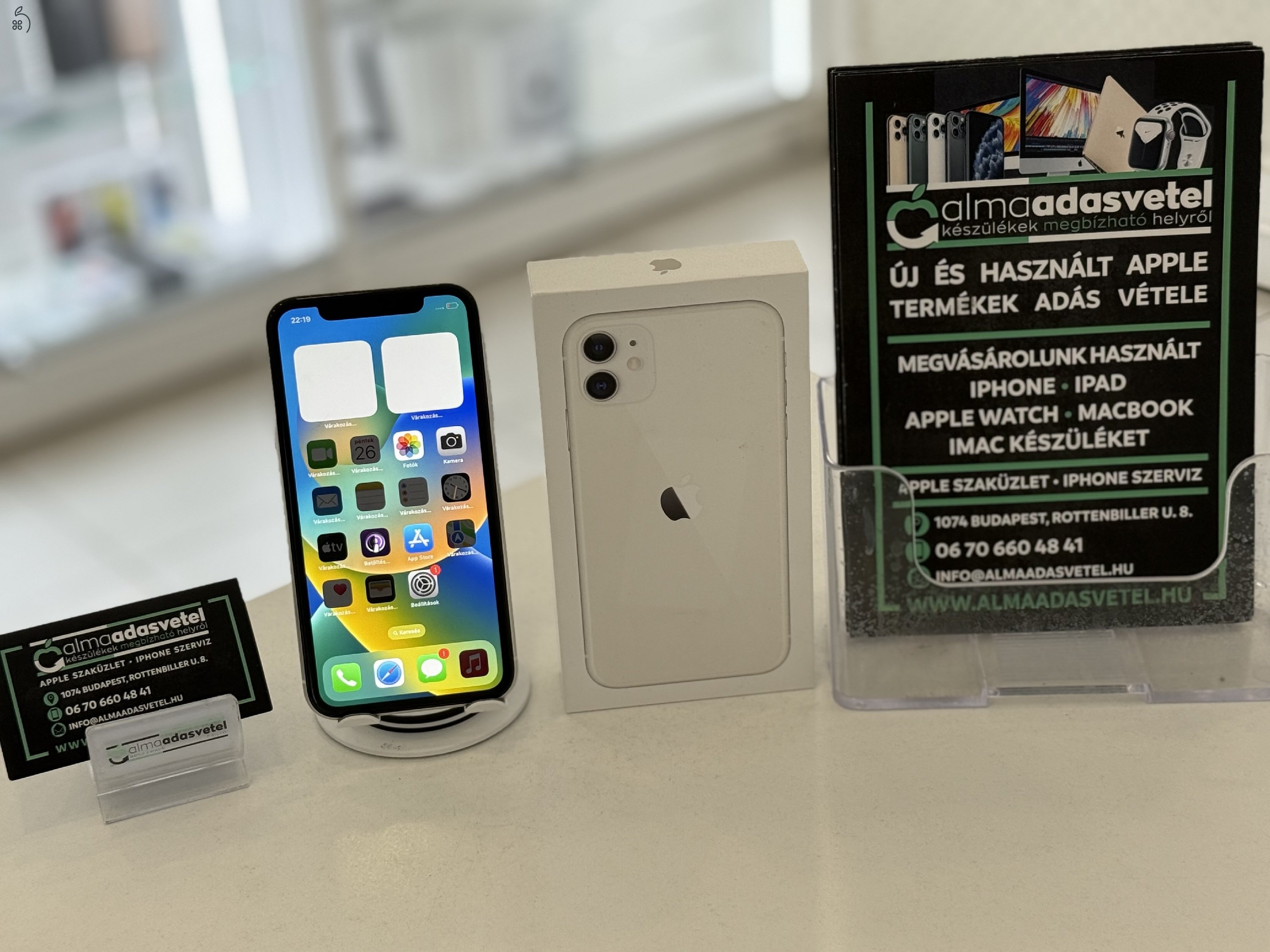 iPhone 11 128GB Független Használt/1-3 hónap gar./Akku 84%/p4368