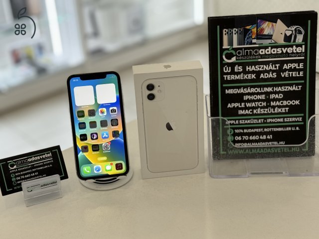 iPhone 11 128GB Független Használt/1-3 hónap gar./Akku 84%/p4368
