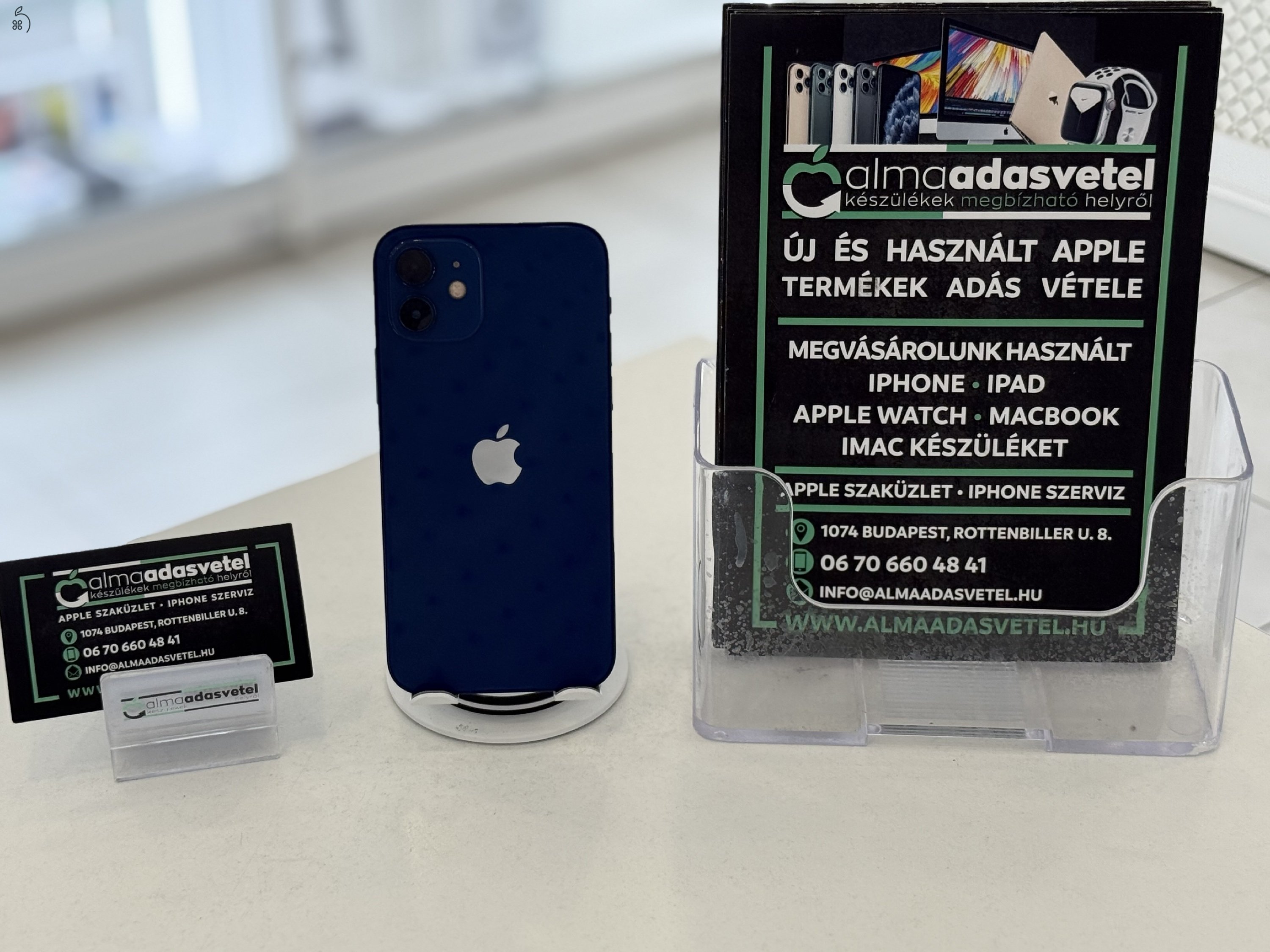 iPhone 12 64GB Független Használt/1-3 hónap gar./Akku 100%/p4369