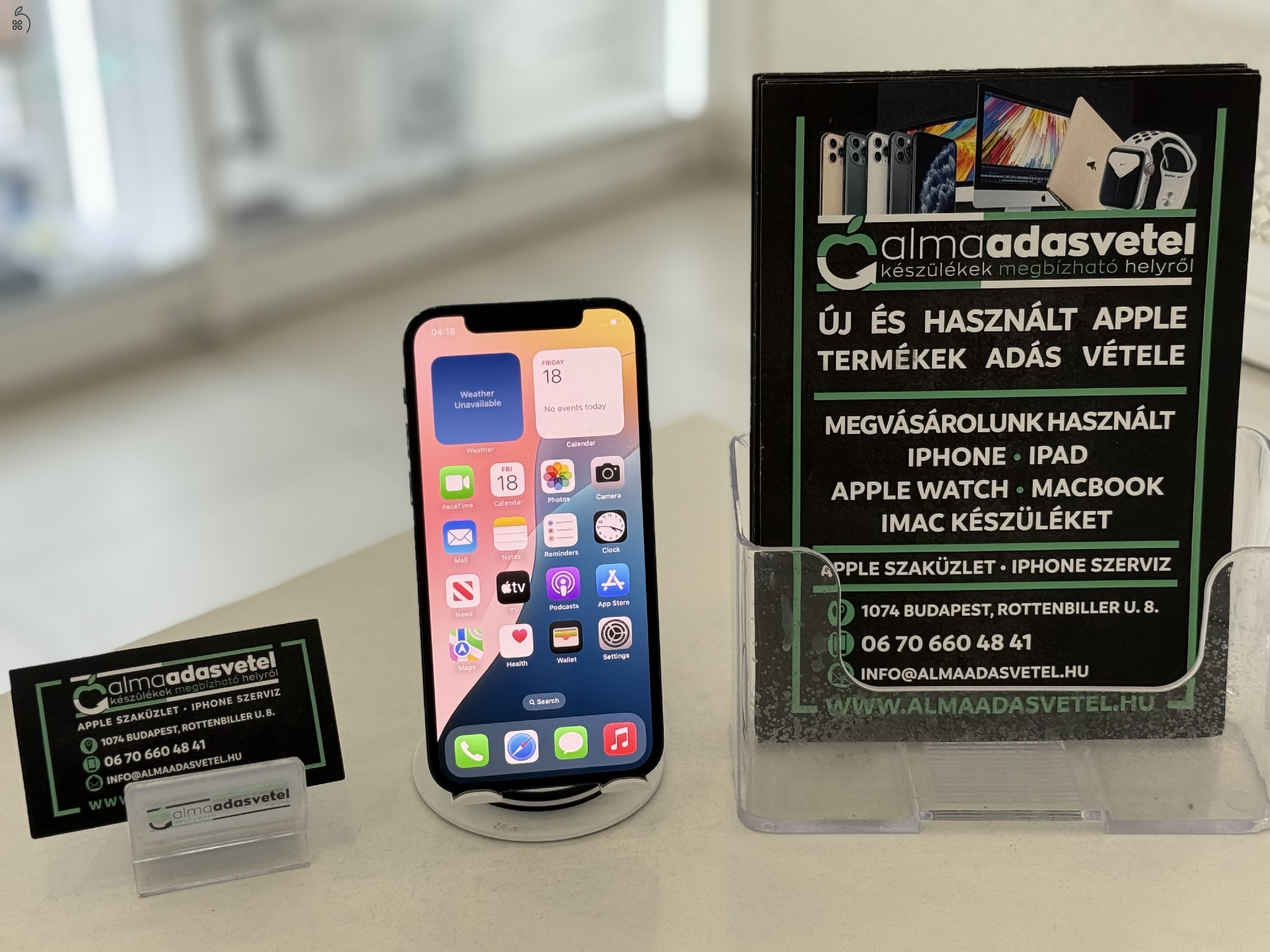 iPhone 12 64GB Független Használt/1-3 hónap gar./Akku 100%/p4369