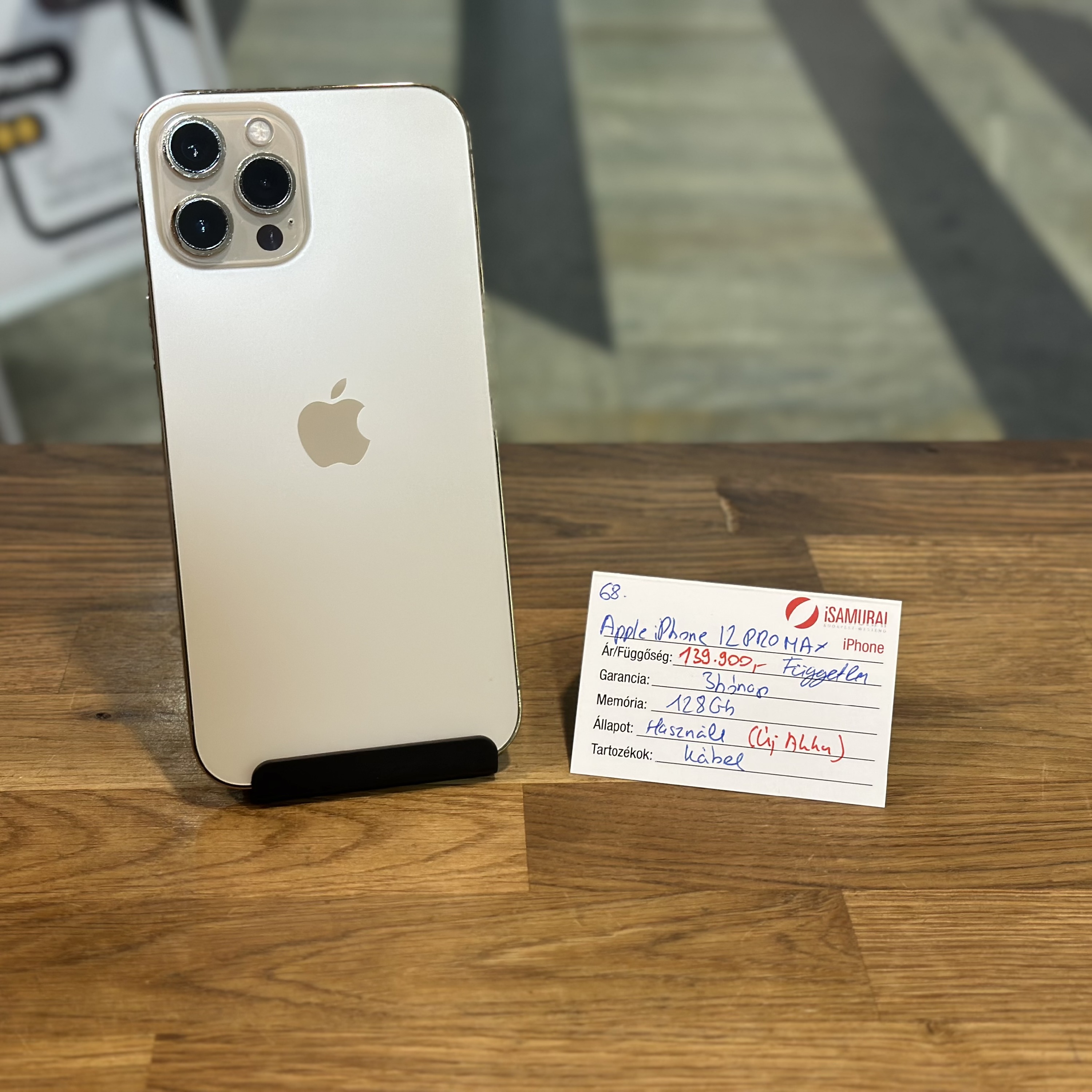 68. Apple iPhone 12 Pro Max - 128 GB - Arany - ÚJ AKKU