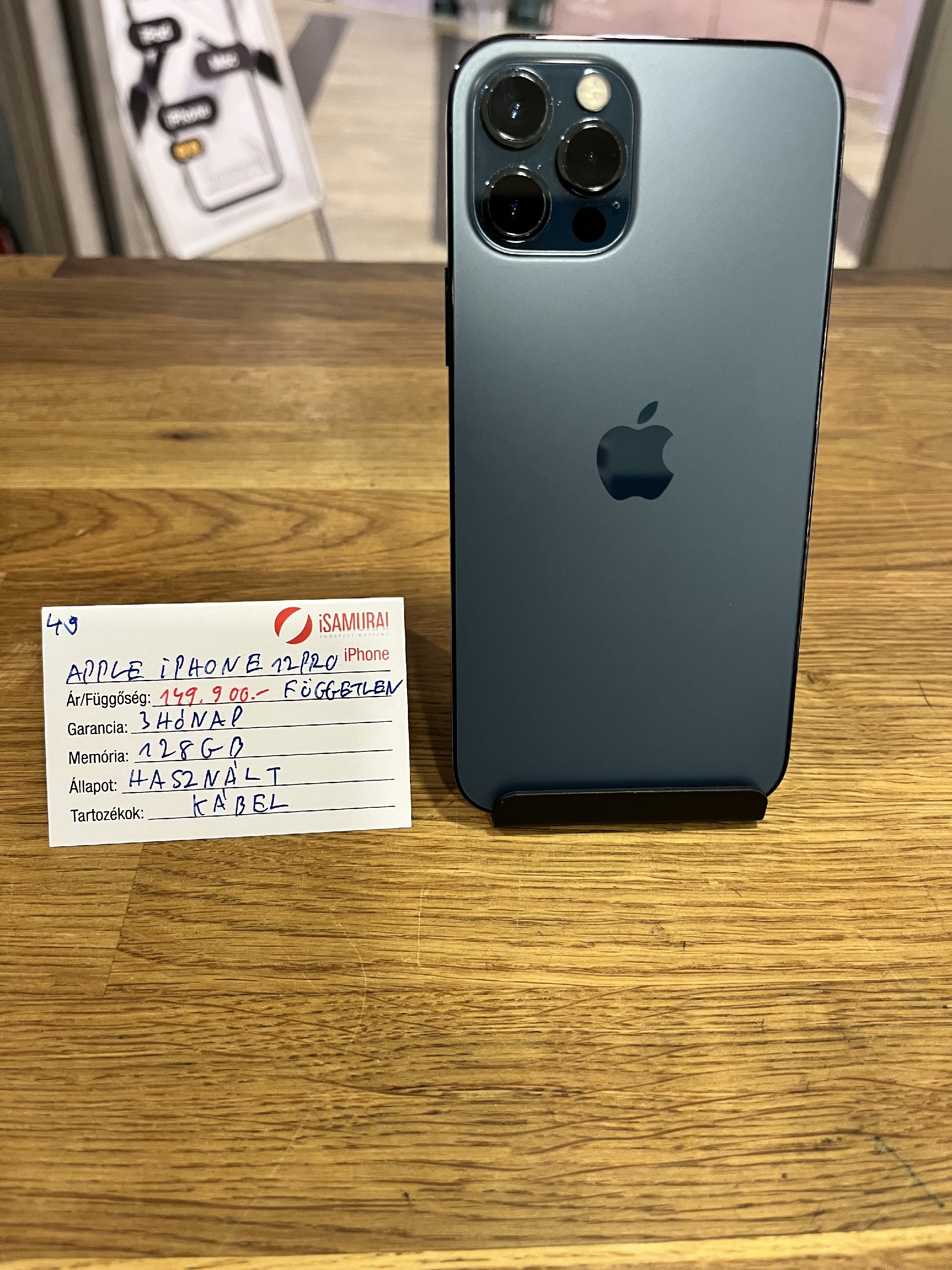 49. Apple iPhone 12 Pro - 128 GB - Óceánkék-Akku 99%