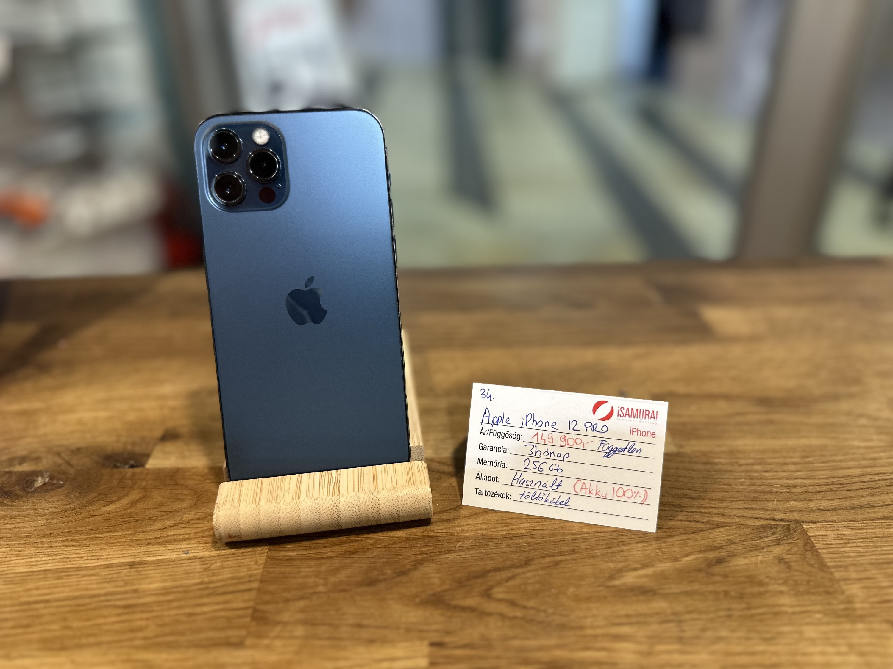 34. Apple iPhone 12 Pro - 256 GB - Óceánkék-Akku 100%