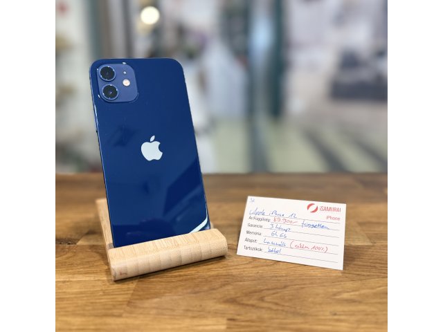 37. Apple iPhone 12 - Kék - 64GB - Új Akku
