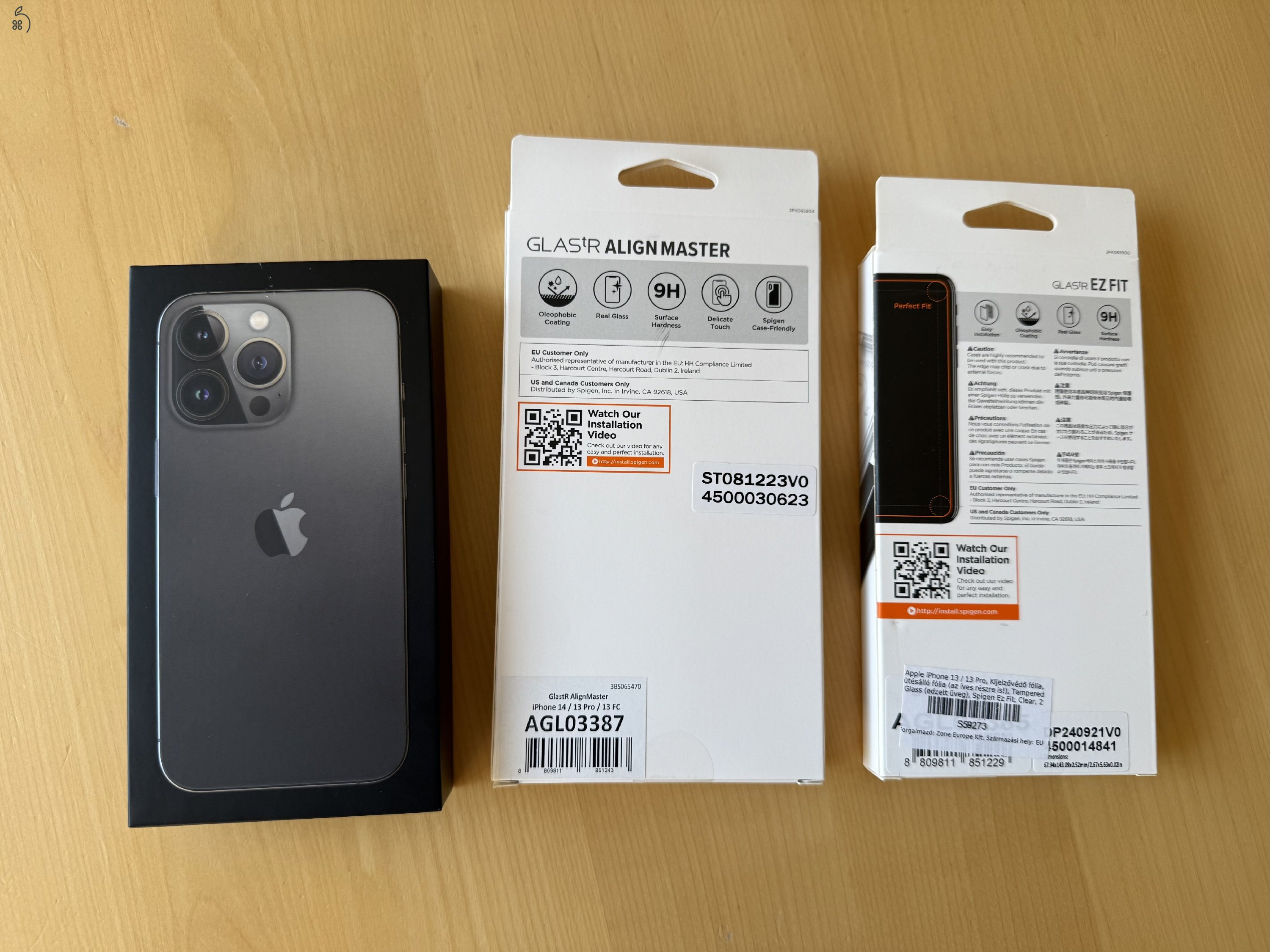 Apple iPhone 13 Pro 256 GB, újszerű makulátlan állapotban, grafit színben, kártyafüggetlen, akku 83%