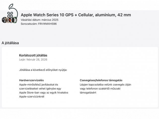 Új - Apple Watch Series 10 LTE 42mm Alu Rose Gold Case Light Blush Sport Band S/M