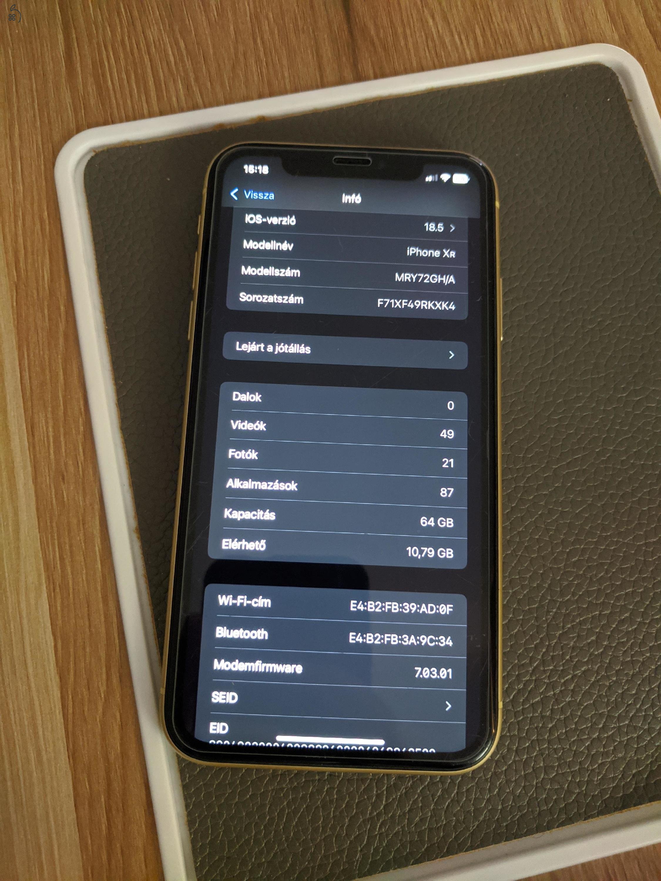iPhone XR 64GB kártyafüggetlen