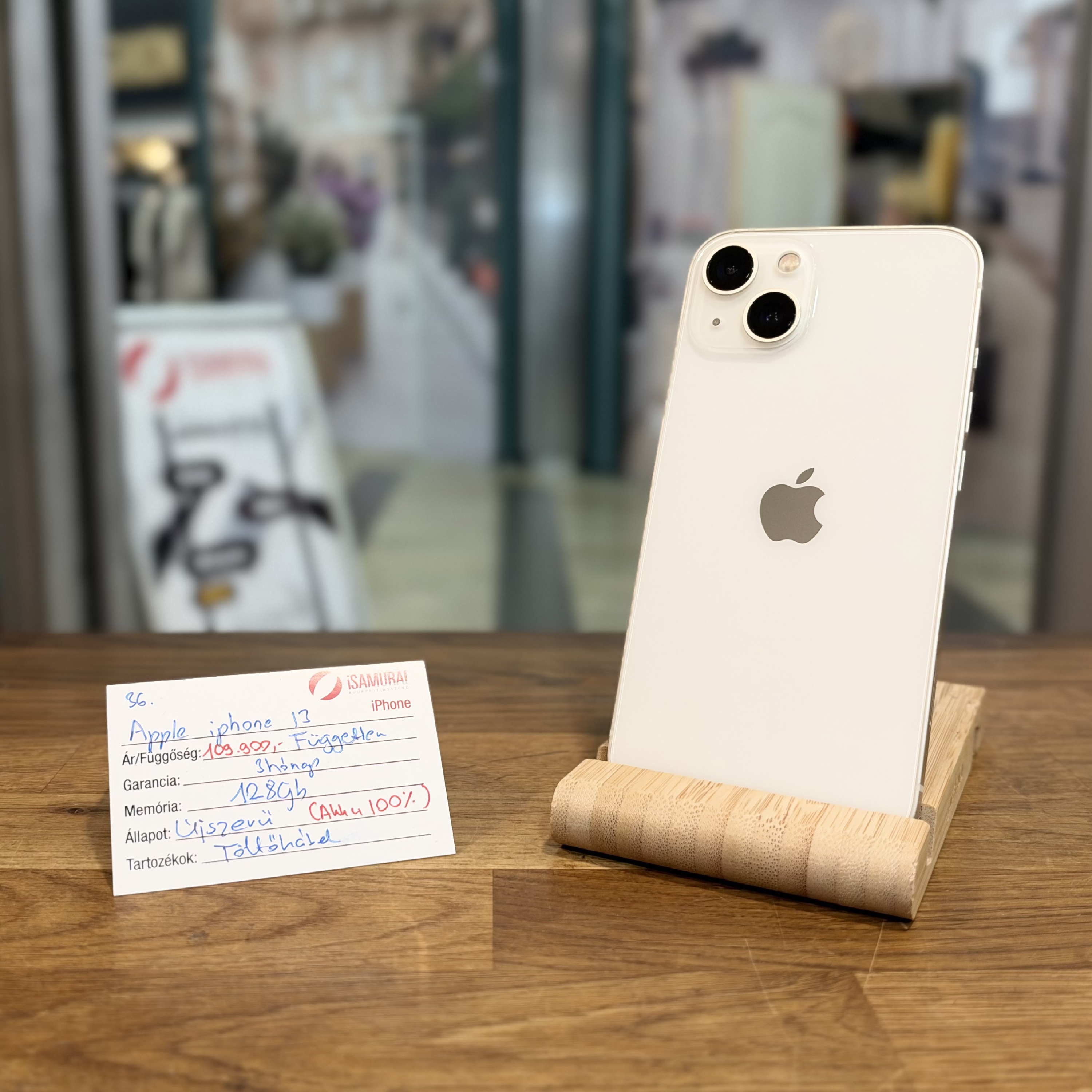 Apple iPhone 13 - 128 GB - Fehér - Akku 100% (36.)