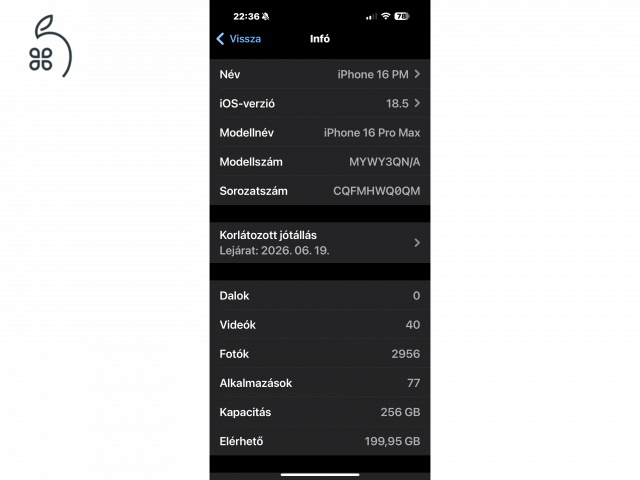 iPhone 16 ProMax Natúr Titán eladó, 1 hónapos készülék!