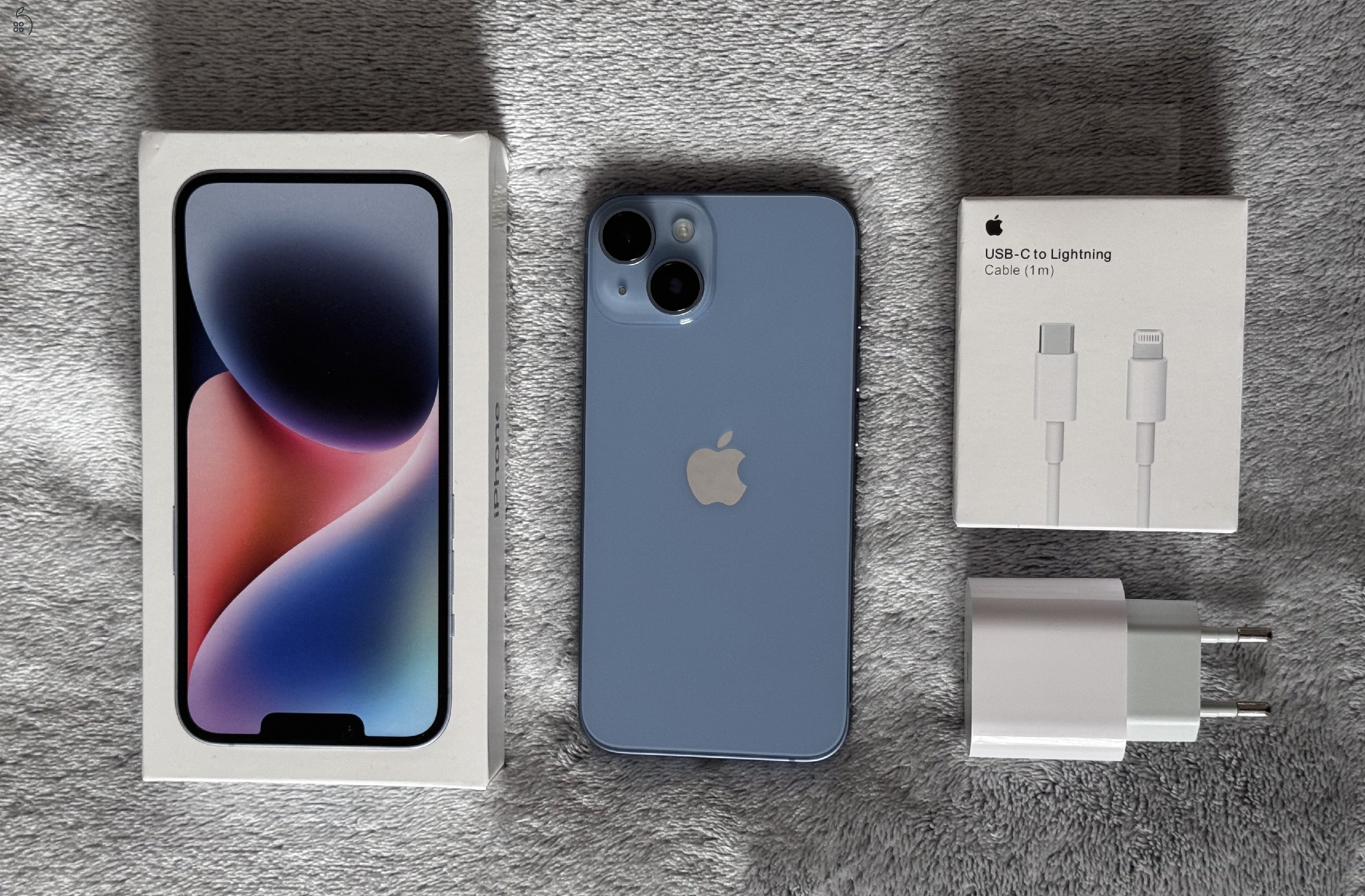 iPhone 14 128GB - kártyafüggetlen - kék, hibátlan állapotban 