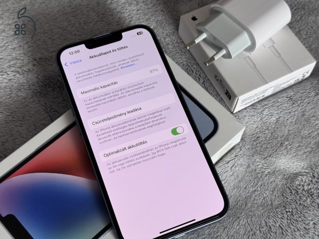 iPhone 14 128GB - kártyafüggetlen - kék, hibátlan állapotban 