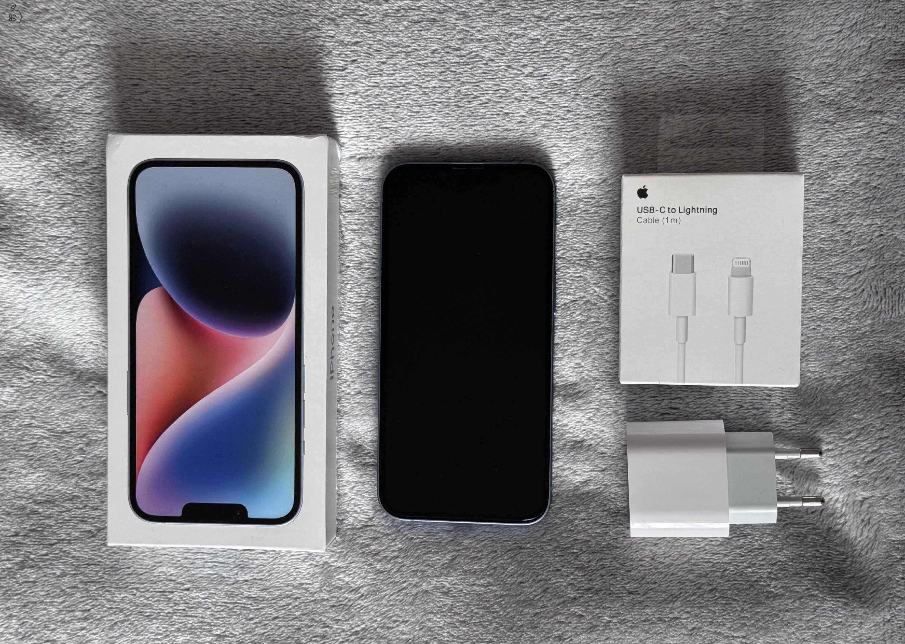 iPhone 14 128GB - kártyafüggetlen - kék, hibátlan állapotban 