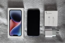 iPhone 14 128GB - kártyafüggetlen - kék, hibátlan állapotban 