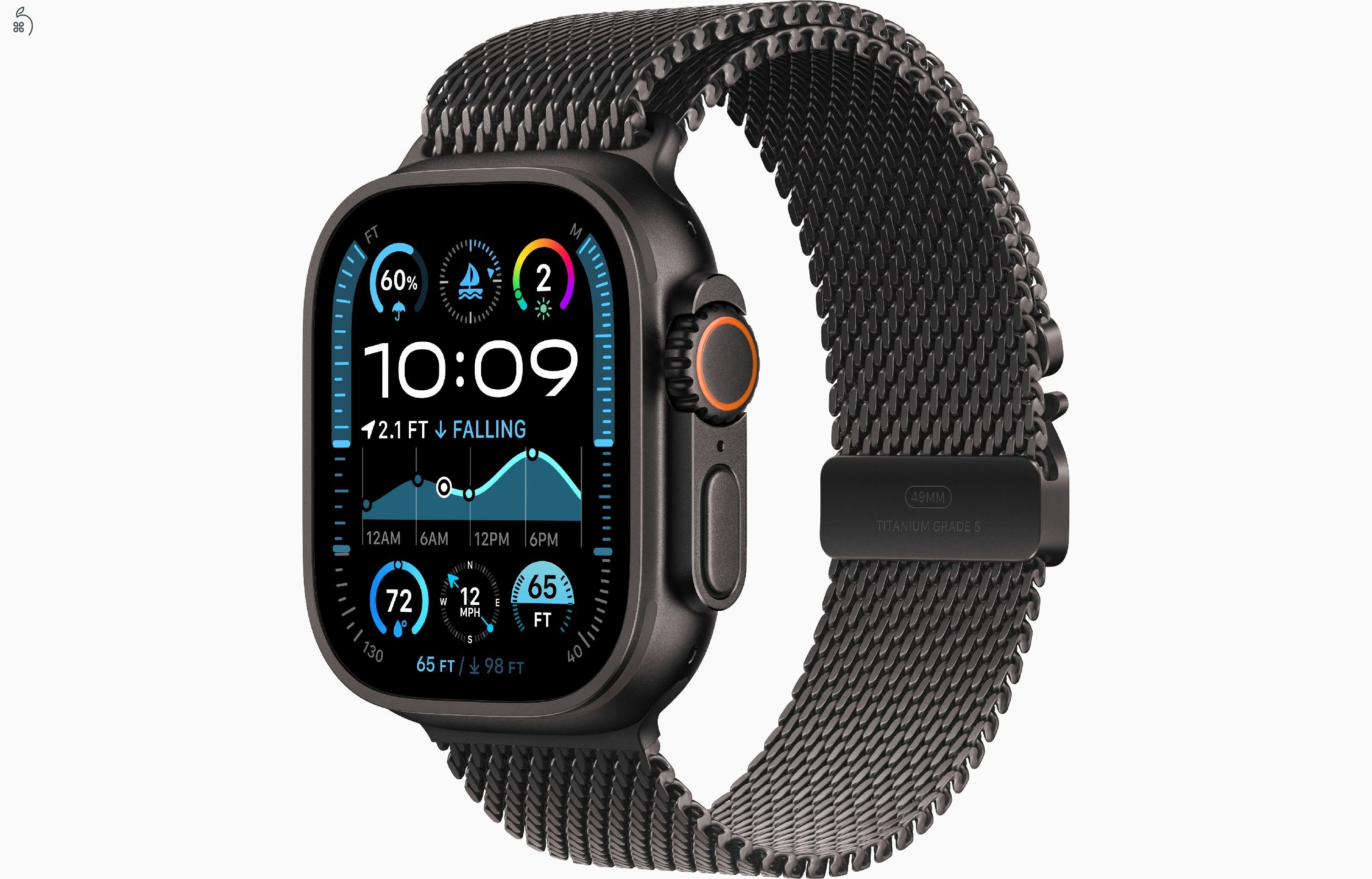 Bontatlan Apple Watch Ultra 2 fekete, titán szíjjal