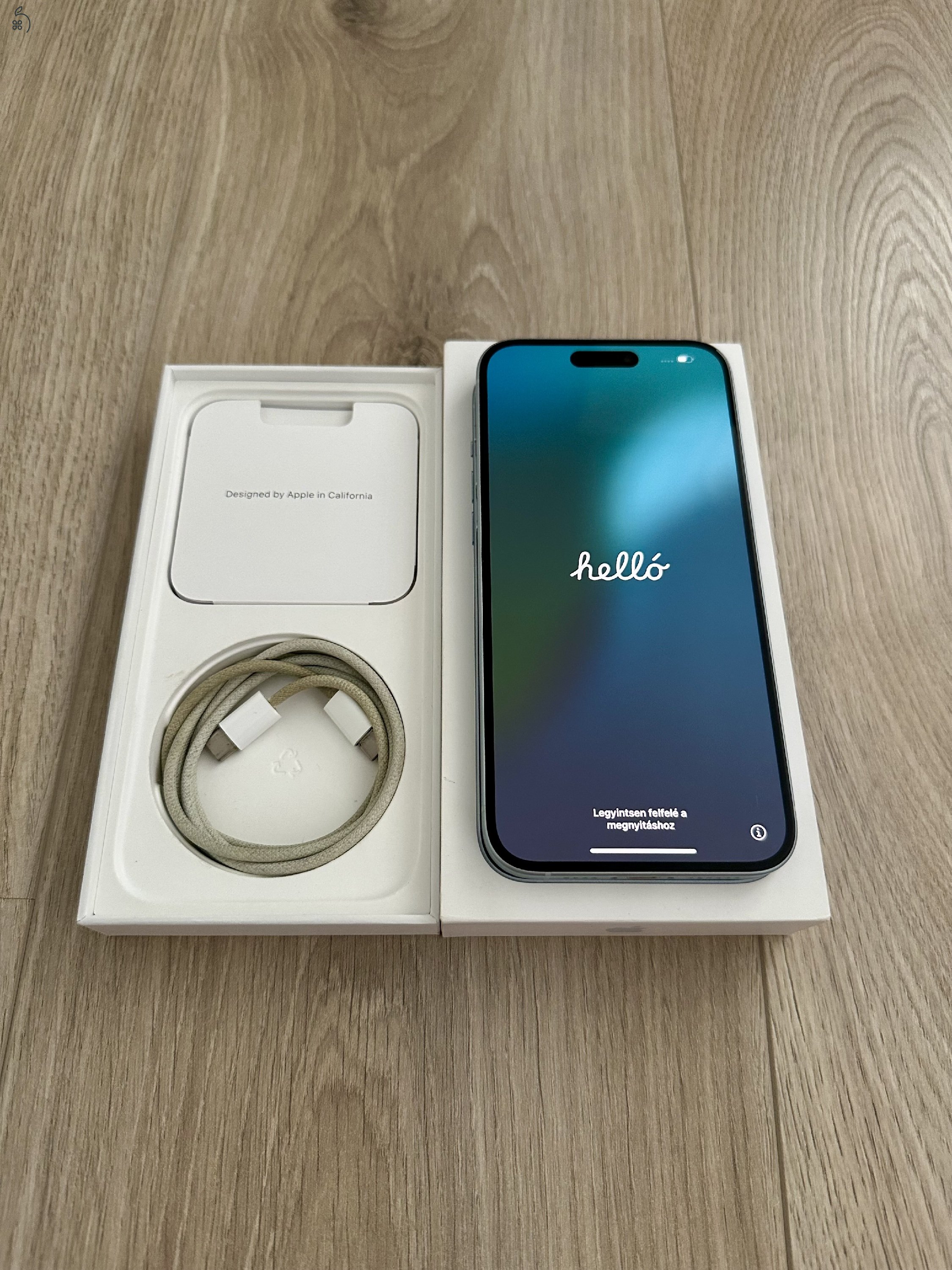 iPhone 15 Plus 128GB Blue - Kártyafüggetlen, Gyönyörű Állapot, 87% Akkumulátor, Hibátlan, Apple Garancia
