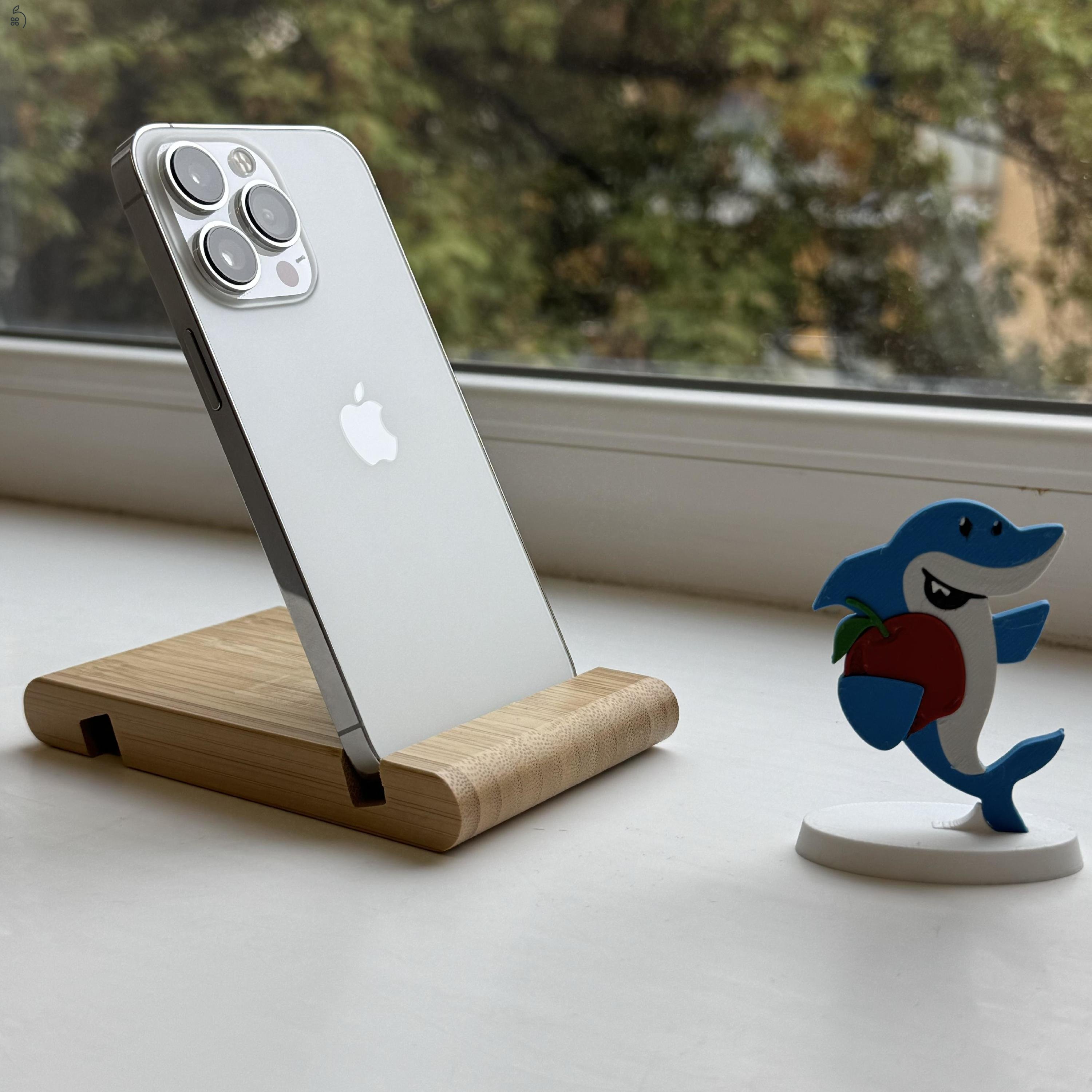 HIBÁTLAN iPhone 13 Pro 256GB Silver- Kártyafüggetlen, 1 ÉV GARANCIA, MS2967, 100% Akkumulátor