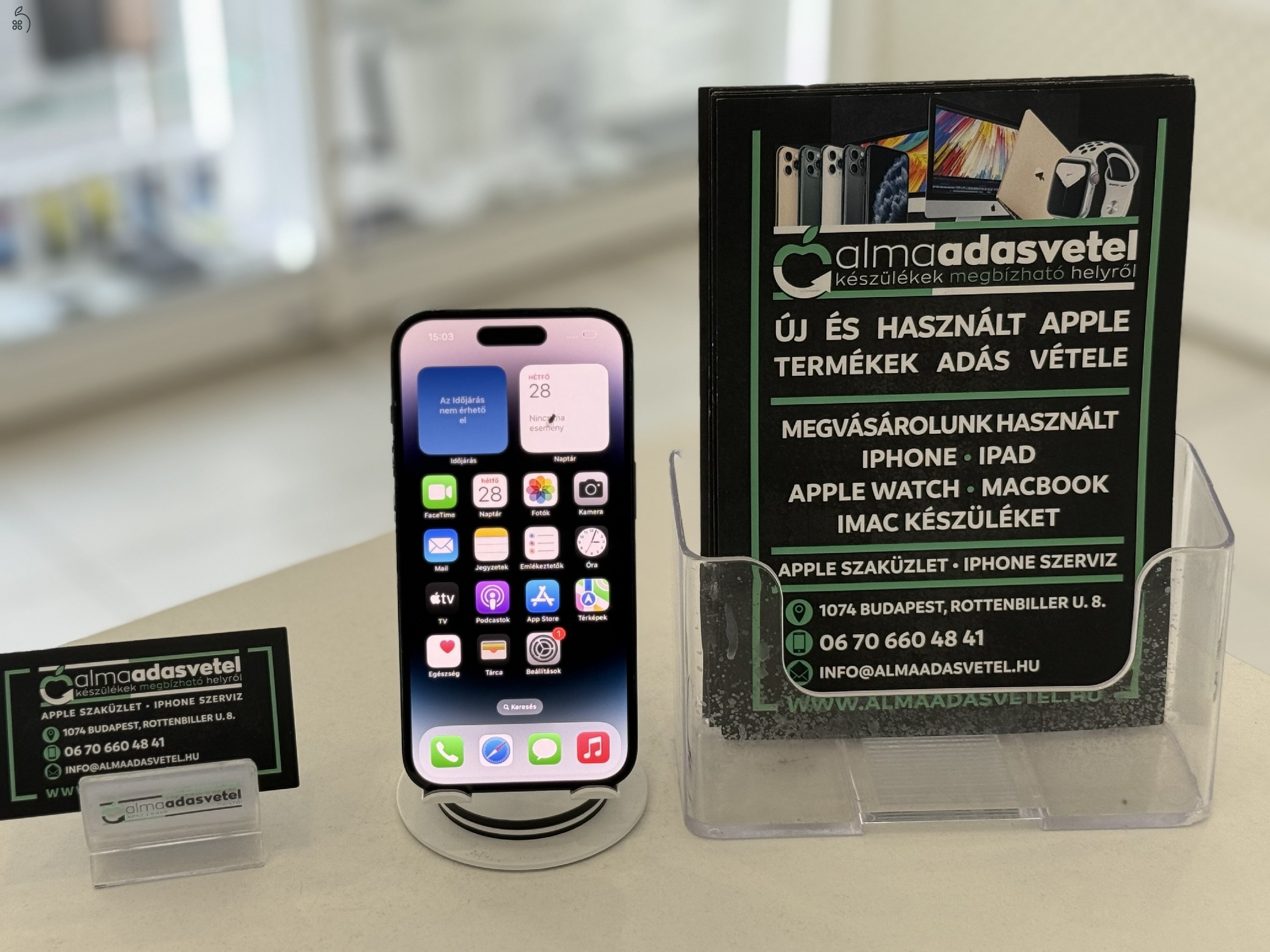 iPhone 14 Pro 256GB Vodafone Újszerű/1-3 hónap gar./Akku 100%/p4386
