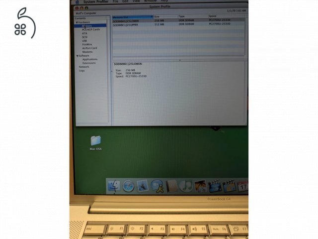 Apple PowerBook G4 15' 1GHz – 768MB RAM 