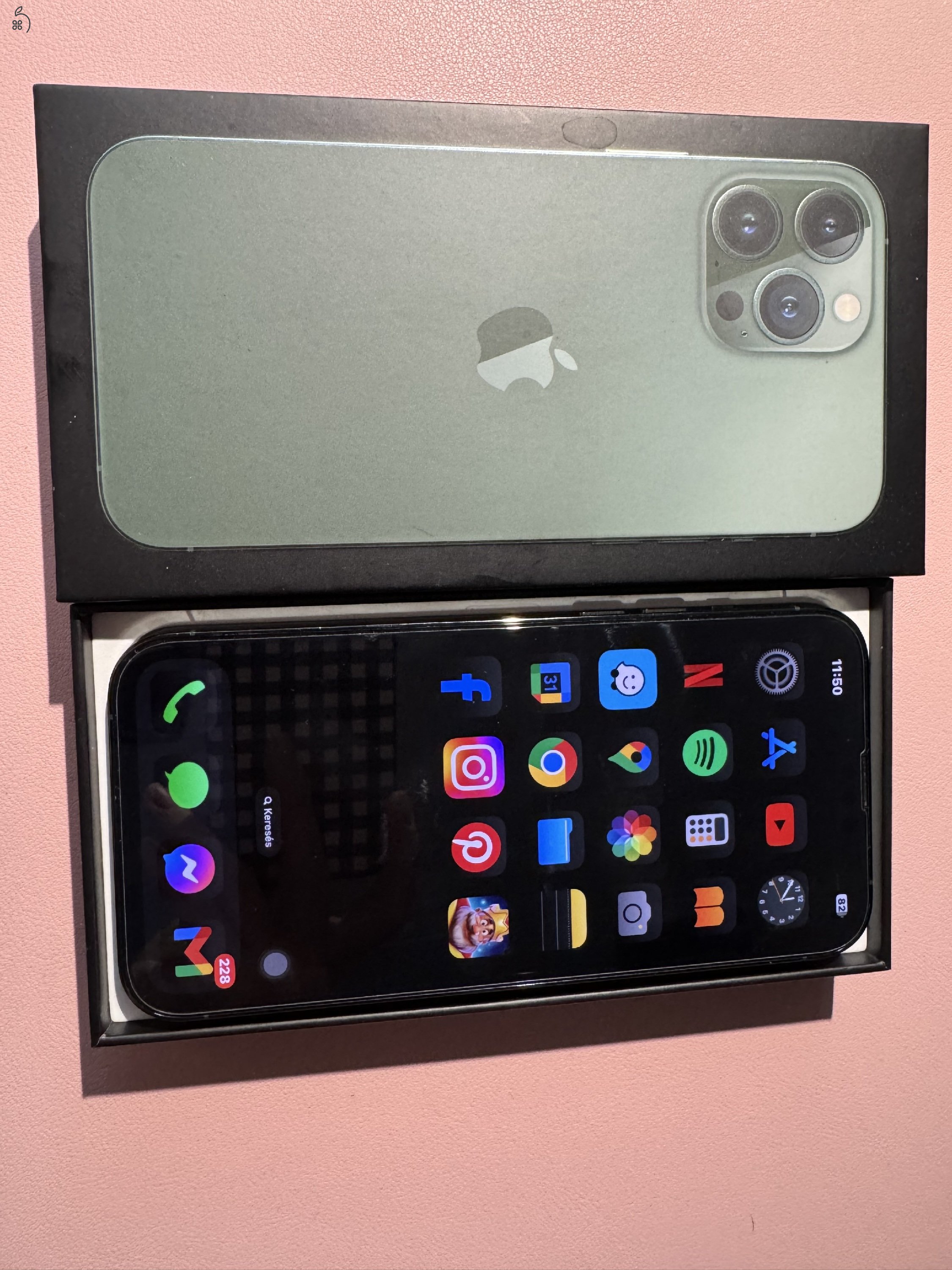 Eladó iPhone 13 Pro Max (128gb) Alpine green, független