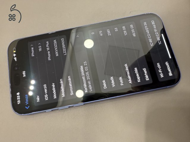 Eladó Iphone 16 Plus 128Gb