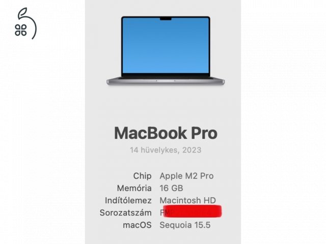 MacbookPro M2Pro 16 Gb 512 Gb !! ÁR ALATT