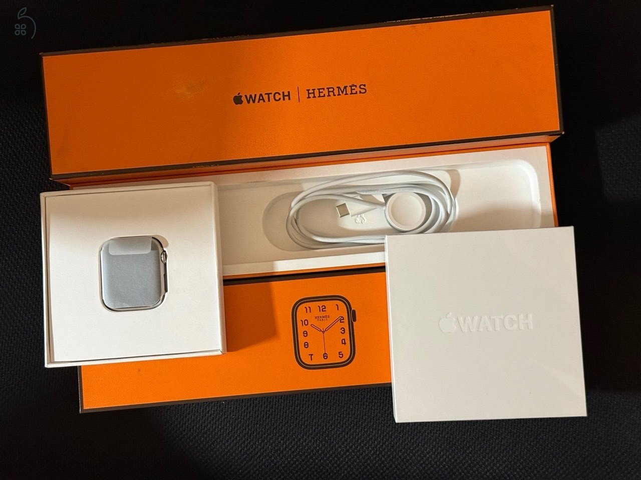 Apple Watch HERMÈS Series 7, 45 mm rozsdamentes acél, eredeti csomagolásban